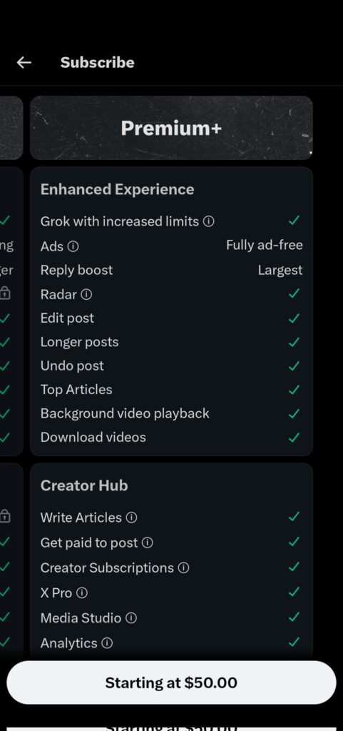 𝕏-premium-plus-mobile-price