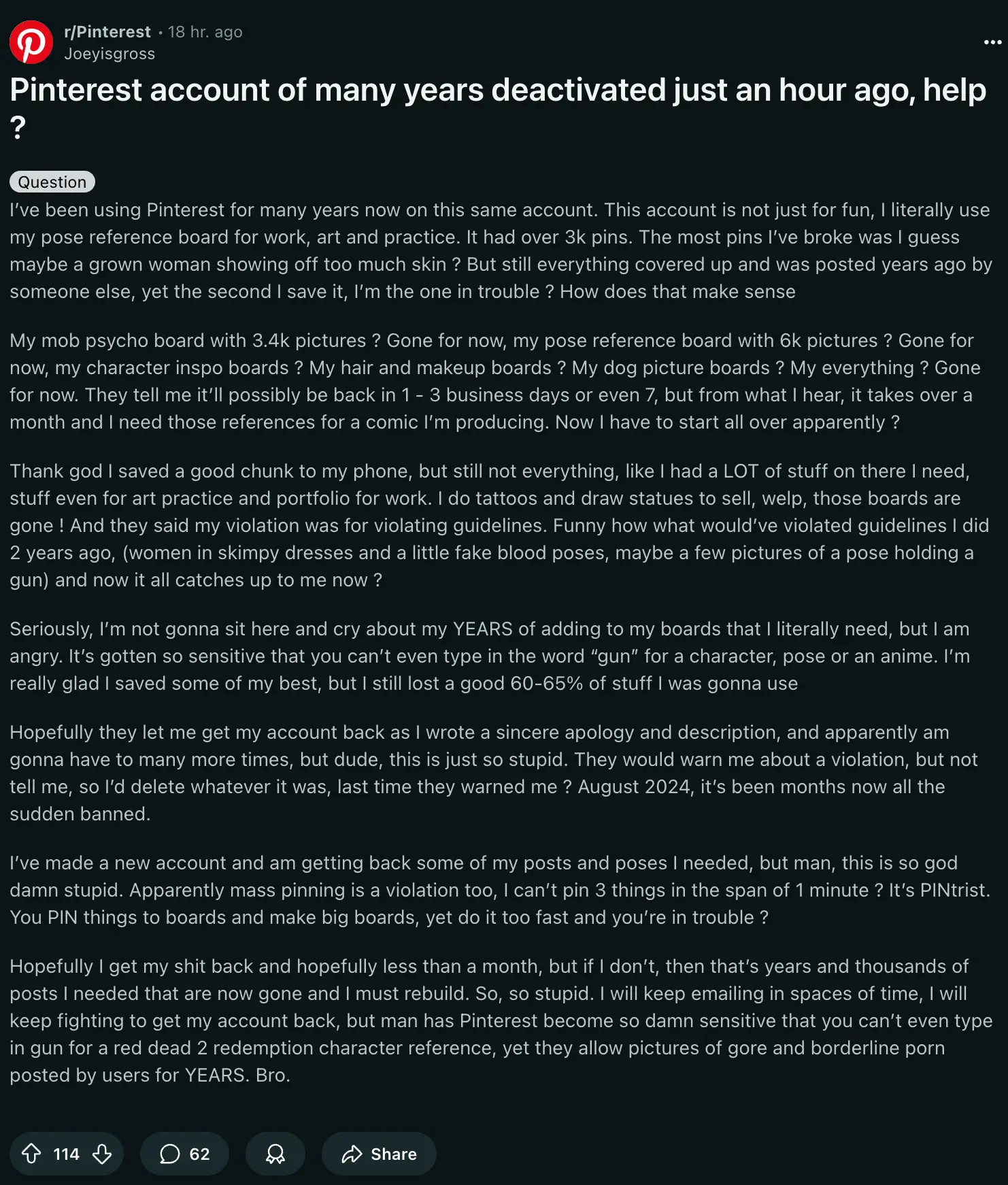 pinterest-account-ban-report