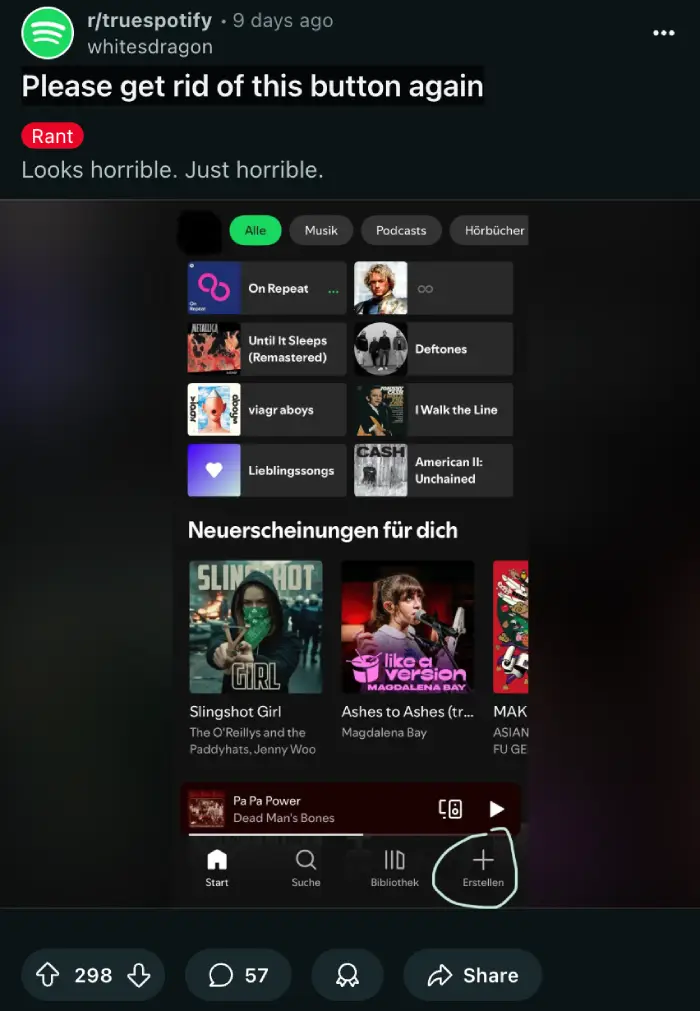 spotify-create-button-backlash