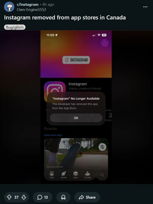 tiktok-app-store-canada-removed-report-reddit