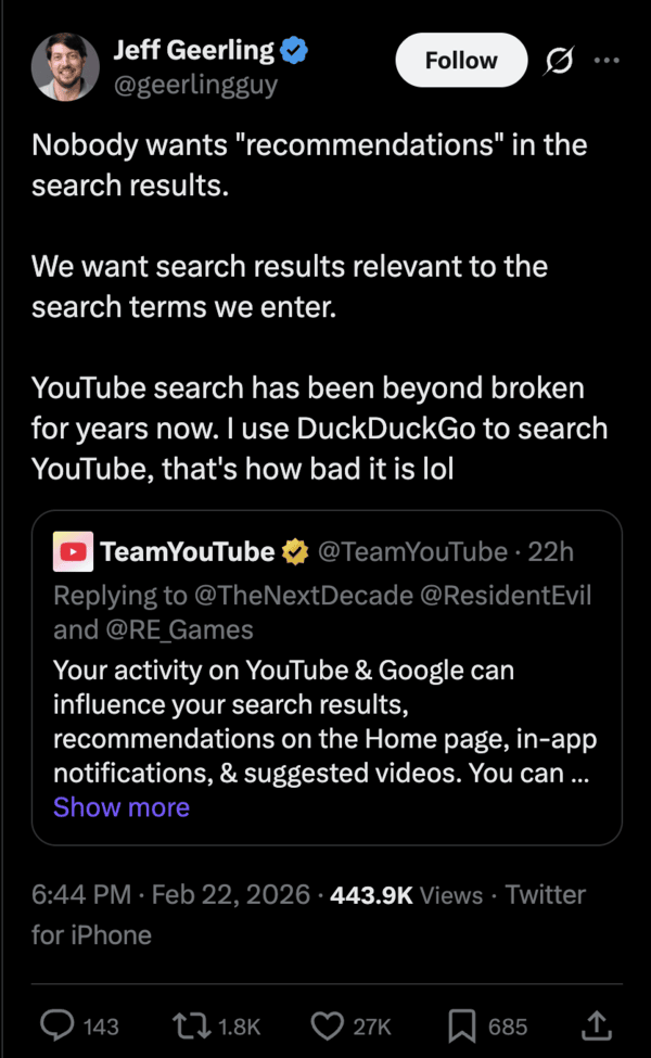 YouTube-Recommendations-In-Search-Issue-Screenshot